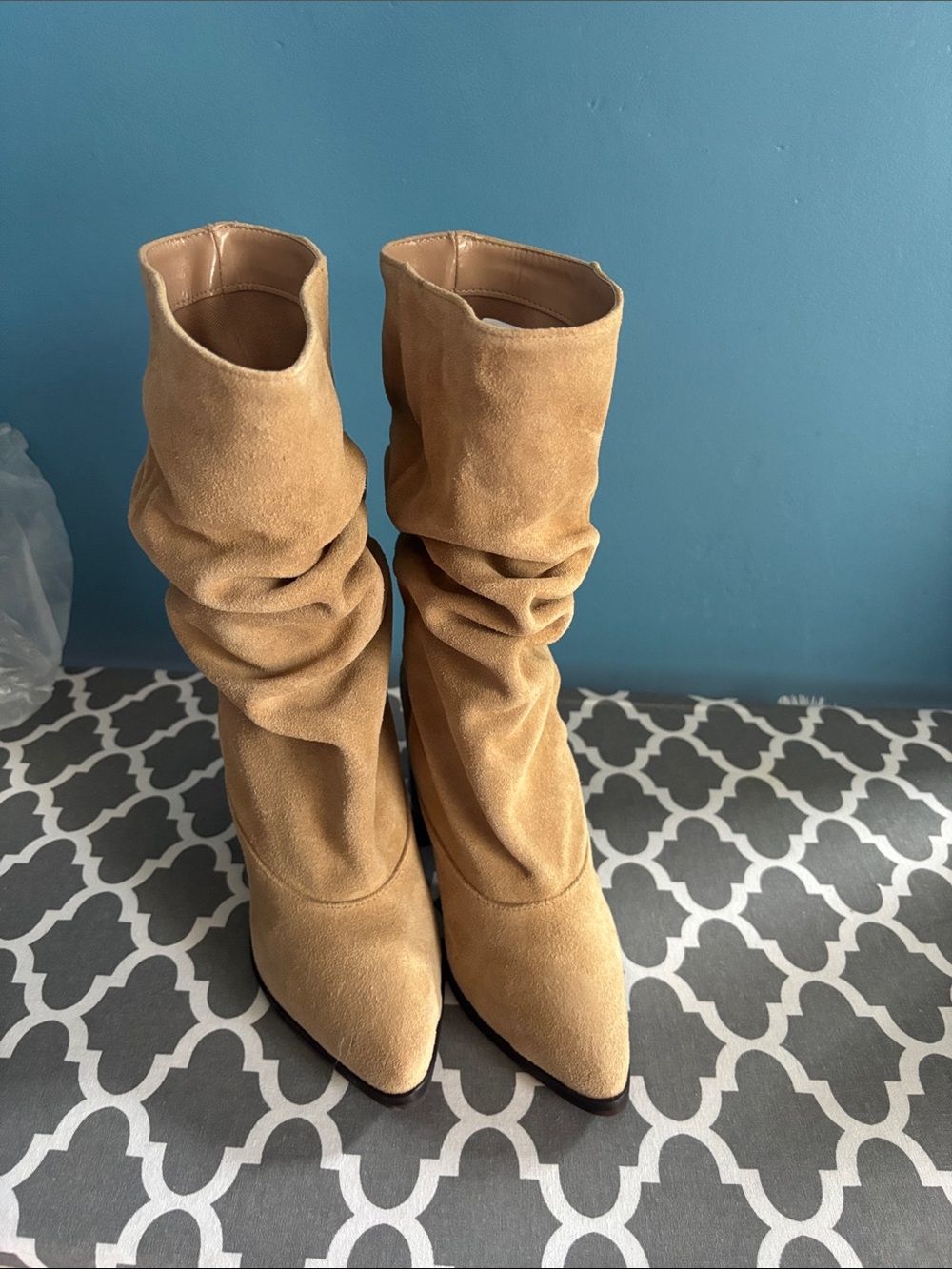 Dolce Vita Slouchy Pointed-Toe Mid-Calf Boots - Tan